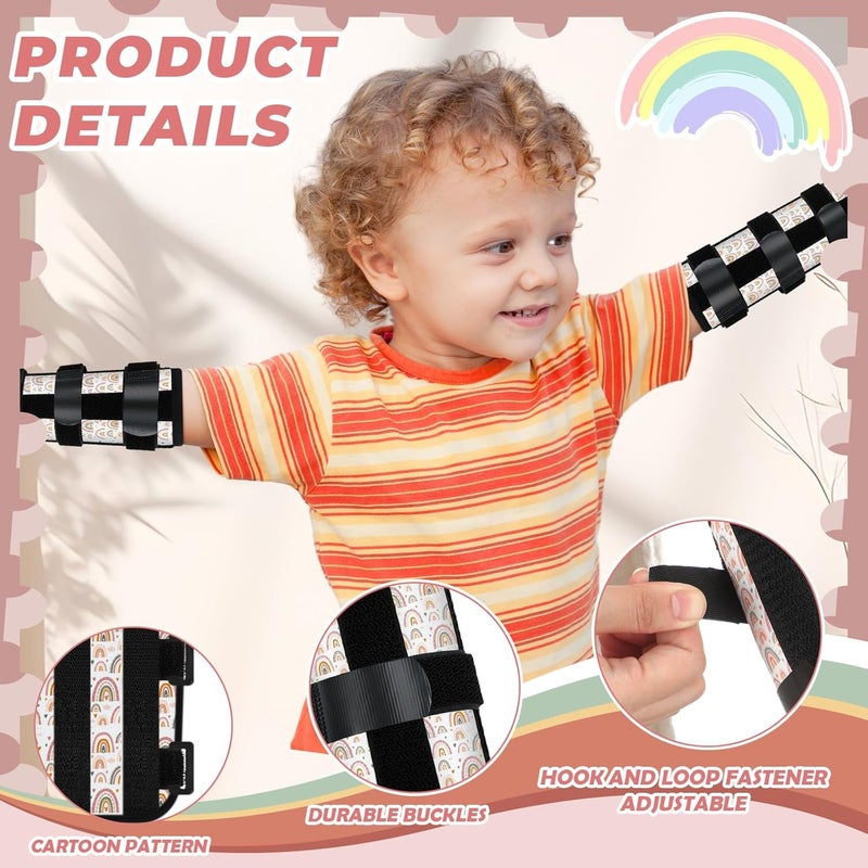 Threlaco 2 Pack Thumb Sucking Stop for Kids Toddlers Nail Biting Treatment Finger Sucking Deterrent Guard Prevention Anti Nose Picking Pediatric Elbow Immobilizer for Boys Girls 2-6 Years(Rainbow) - Image 5